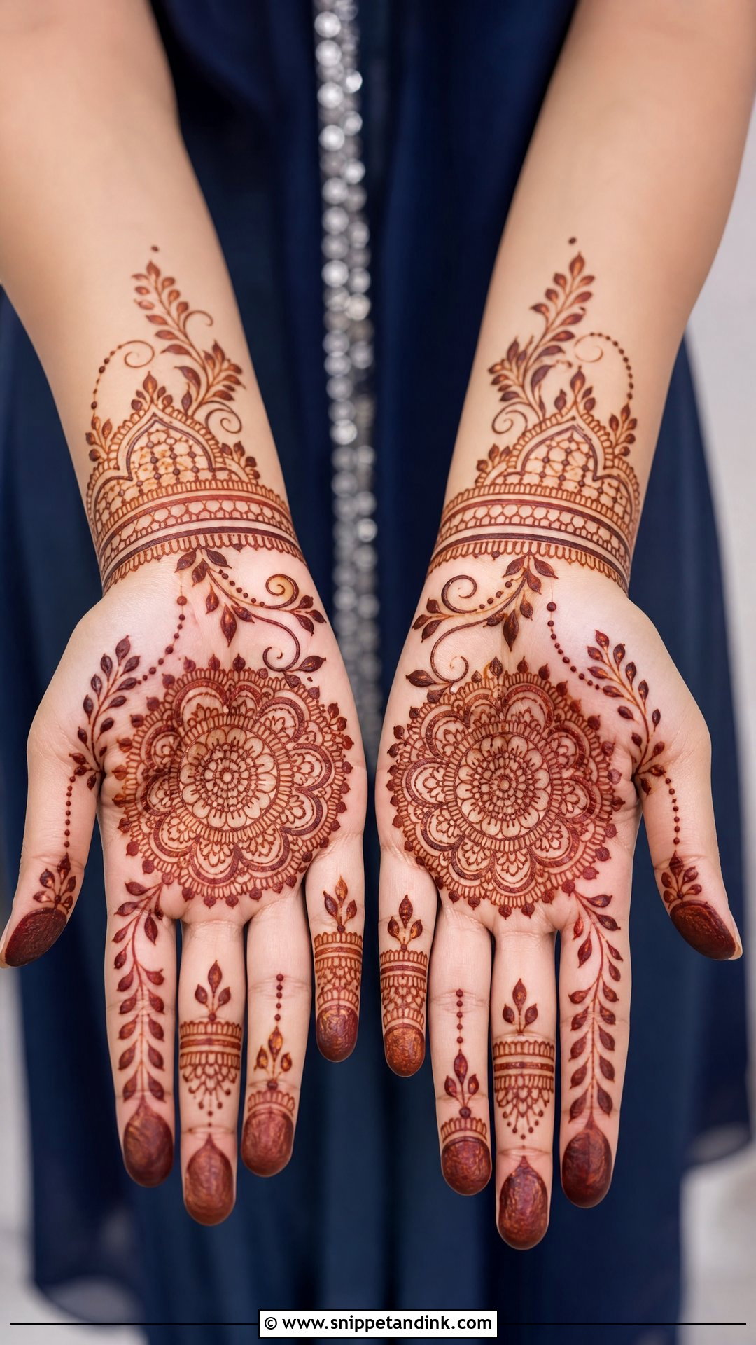 Simple Front Hand Mehndi Design - Snippet and Ink - 35 Easy Mehndi Designs