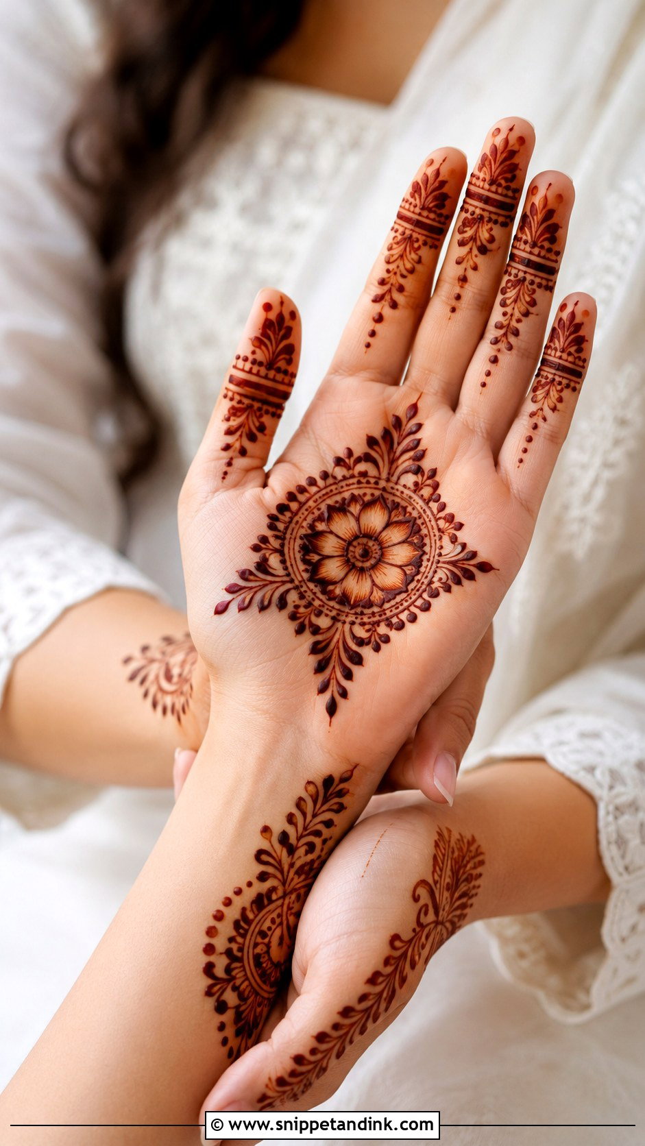 Simple Front Hand Mehndi Design - Snippet and Ink - 35 Easy Mehndi Designs for Beginners