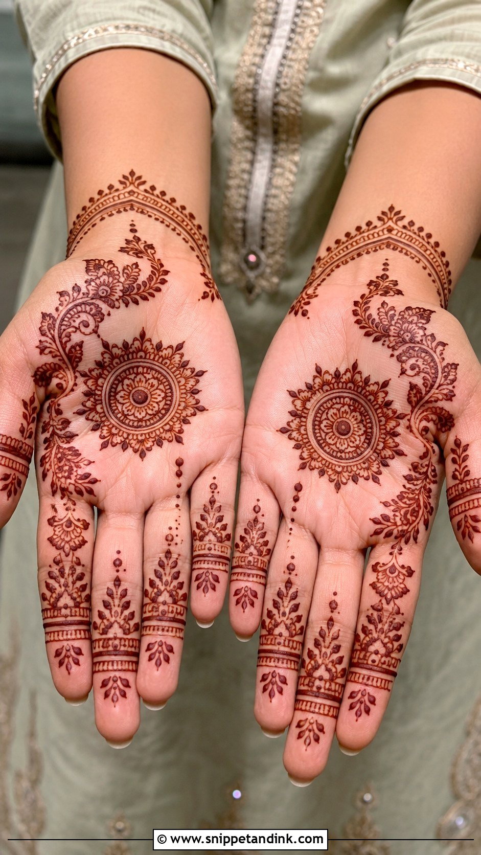 Simple Front Hand Mehndi Design - Snippet and Ink - 35 Easy Mehndi Design Ideas