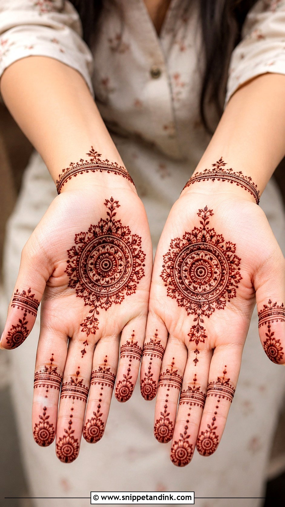 Simple Front Hand Mehndi Design - Snippet and Ink - 35 Front Hand Mehndi Designs