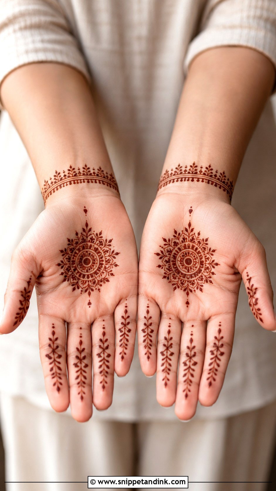Simple Front Hand Mehndi Design - Snippet and Ink - 35 Front Mehndi Design Ideas