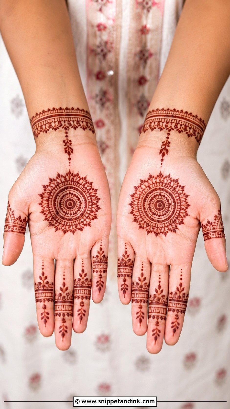 Simple Front Hand Mehndi Design - Snippet and Ink - 35 Hand Mehndi Designs