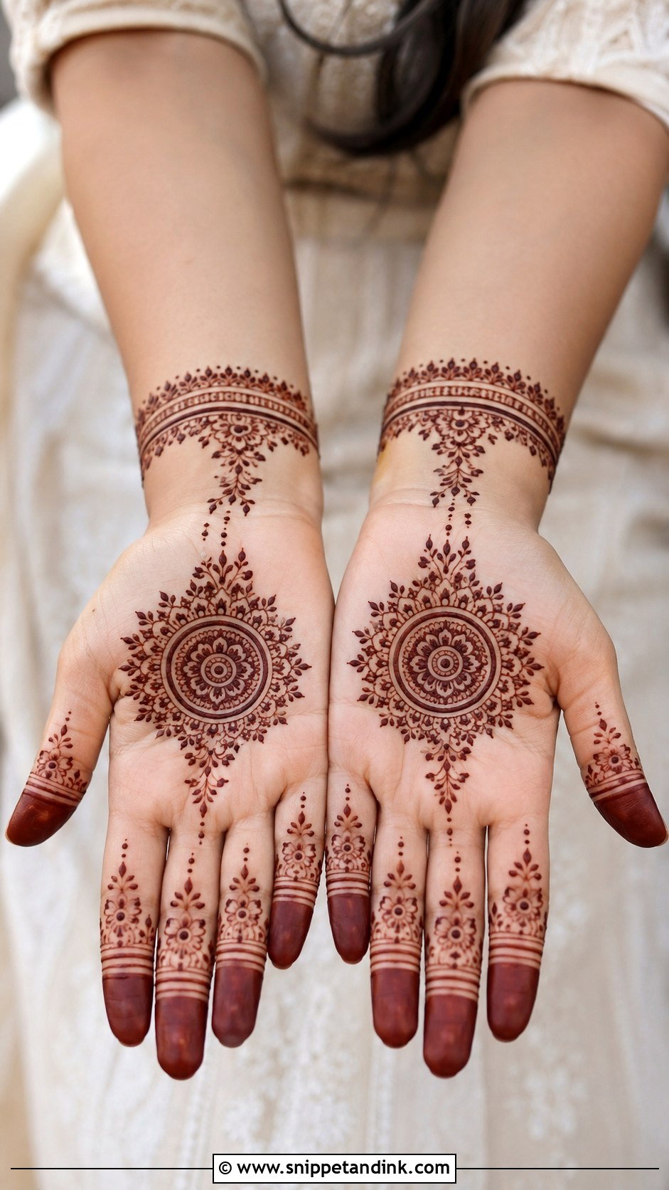 Simple Front Hand Mehndi Design - Snippet and Ink - 35 Henna (Mehndi) Design Ideas