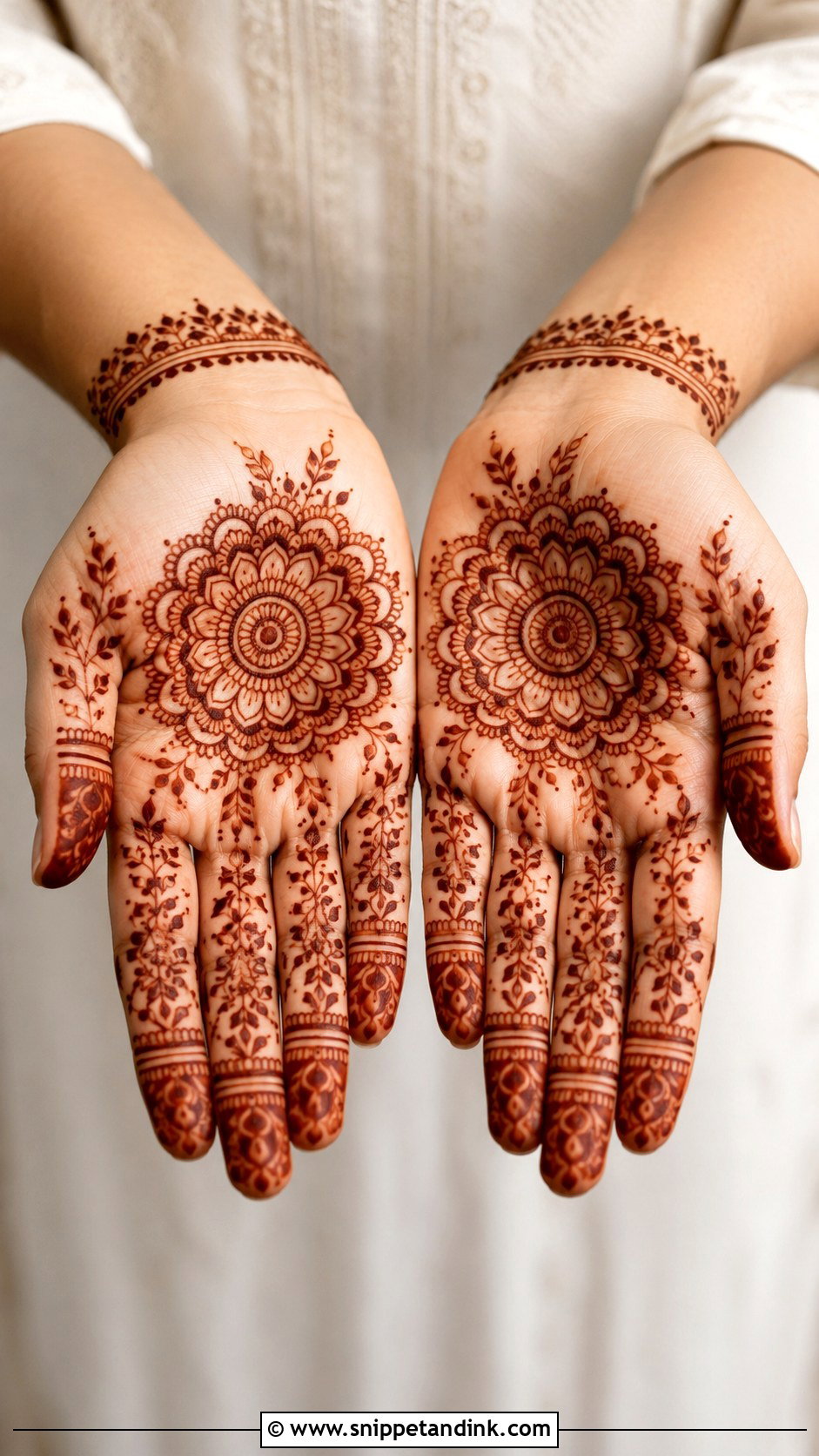 Simple Front Hand Mehndi Design - Snippet and Ink - 35 Simple Aesthetic Mehndi Designs