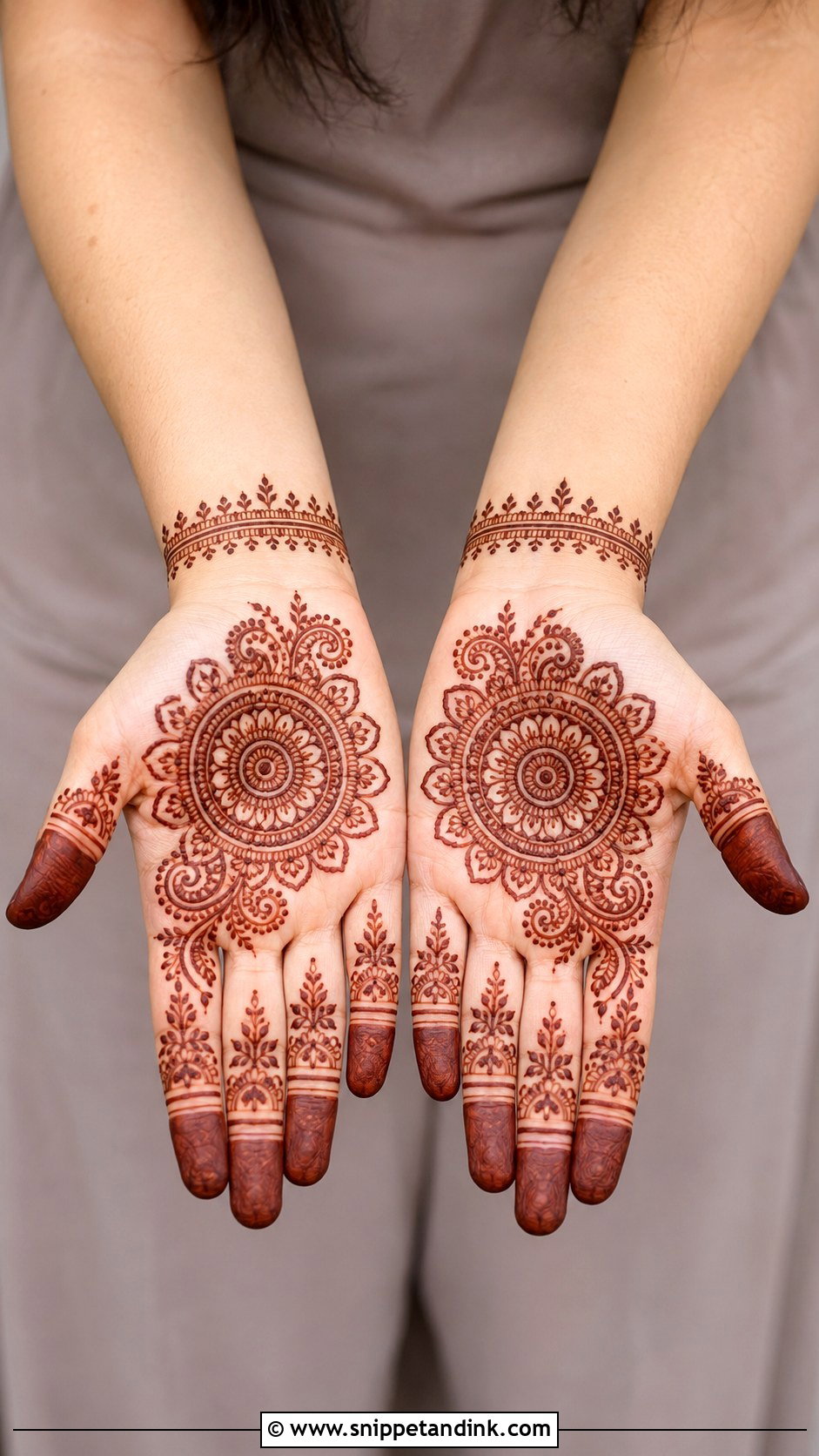 Simple Front Hand Mehndi Design - Snippet and Ink - 35 Simplest Mehndi Designs