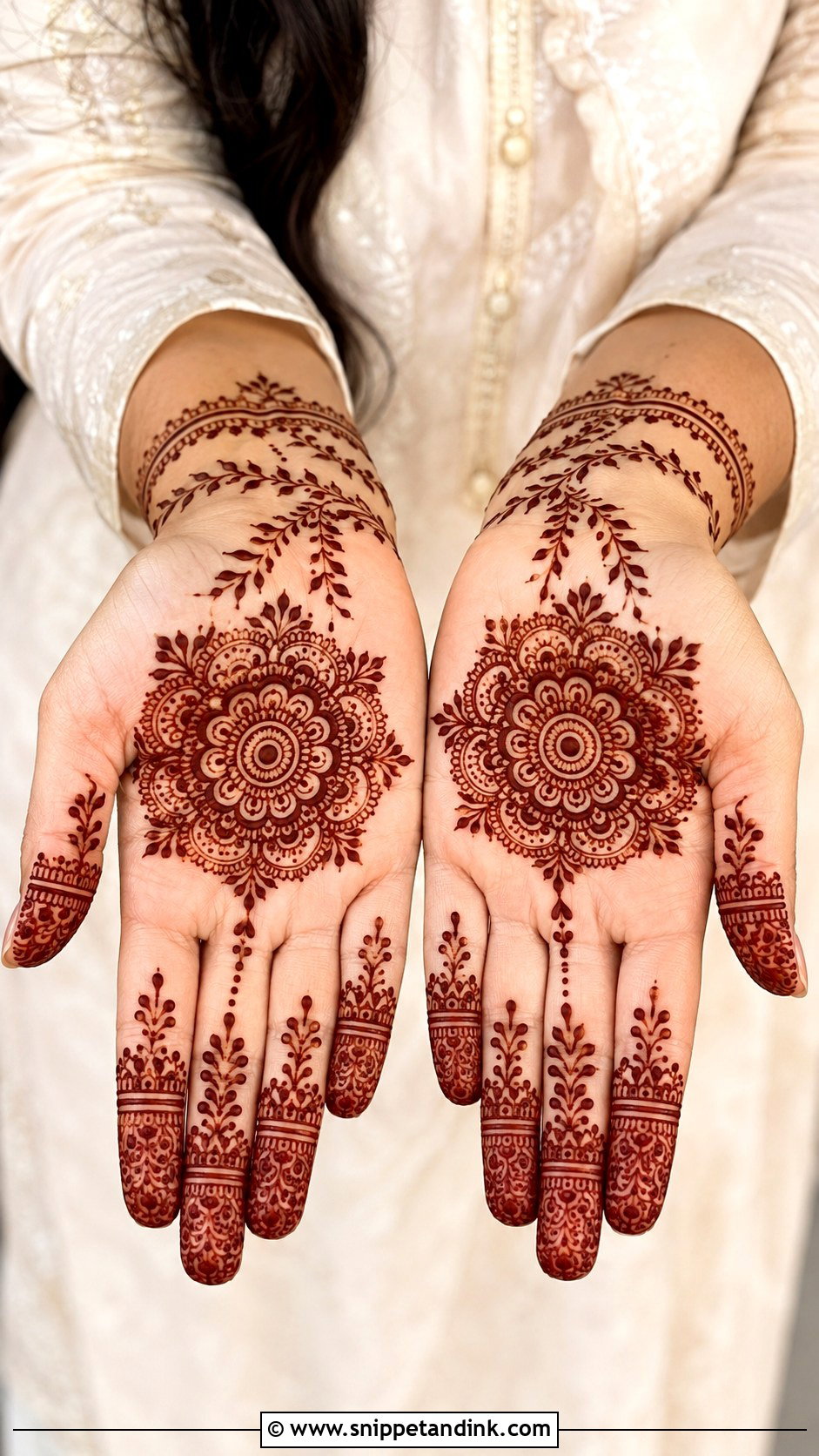 Simple Front Hand Mehndi Design - Snippet and Ink - 30 Simple and Easy Mehndi Designs