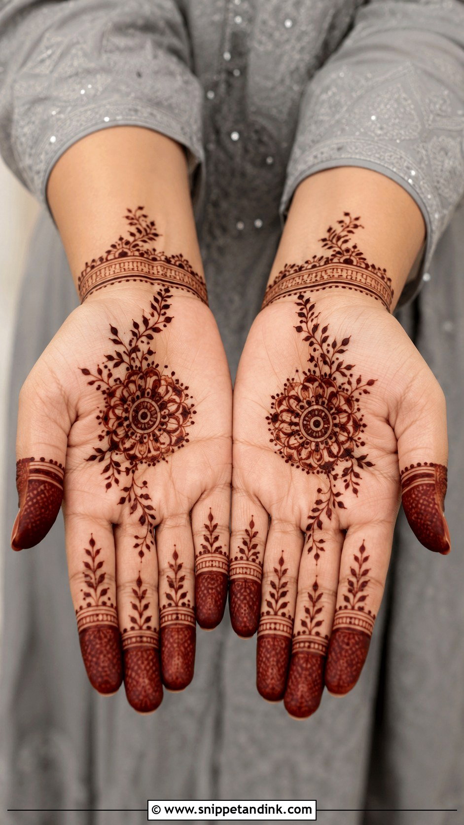 Simple Front Hand Mehndi Design - Snippet and Ink - 35 Stylish Front Hand Mehndi Designs