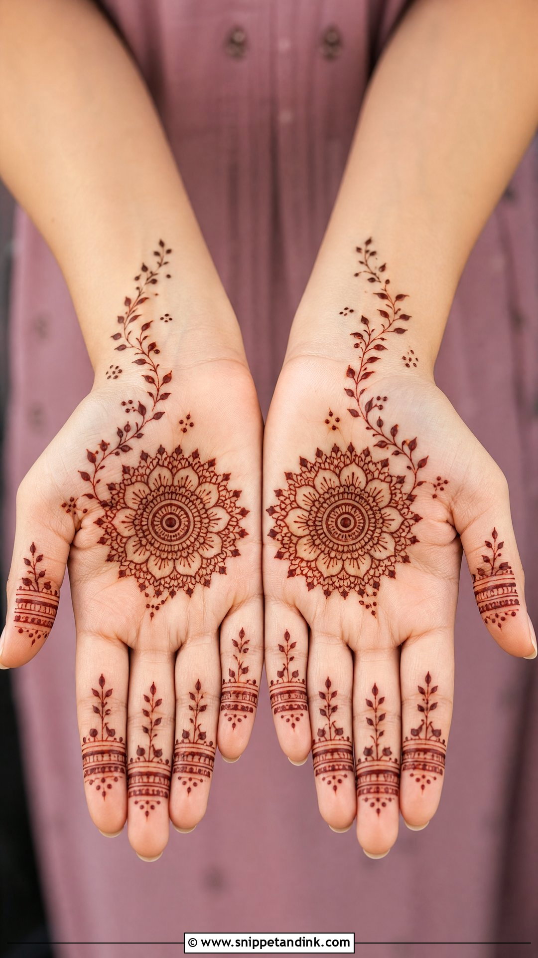 Simple Front Hand Mehndi Design - Snippet and Ink - 35 Very Simple Mehndi Designs