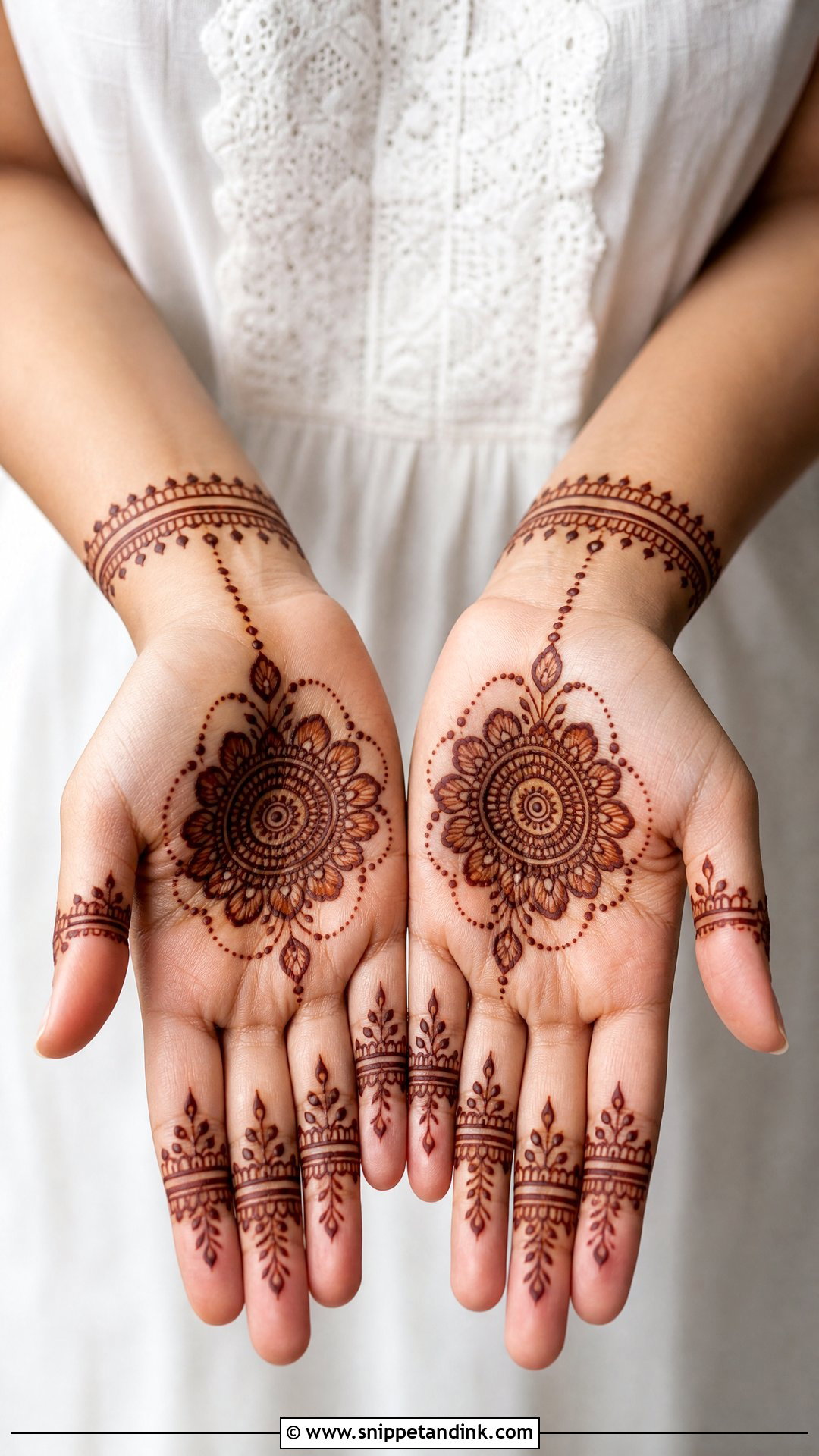 Simple Front Hand Mehndi Design - Snippet and Ink - 30 Simple Beautiful Mehndi Designs