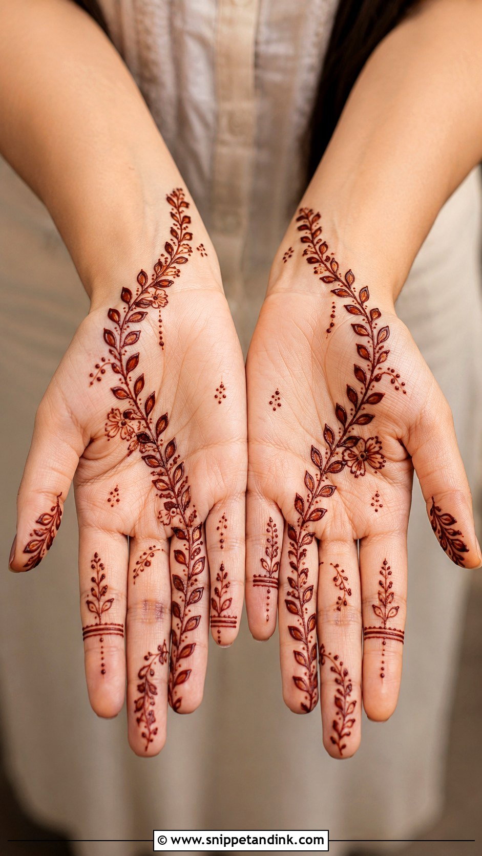 Simple Front Hand Mehndi Design For Eid - Snippet and Ink - 35 Simple Front Hand Mehndi Designs