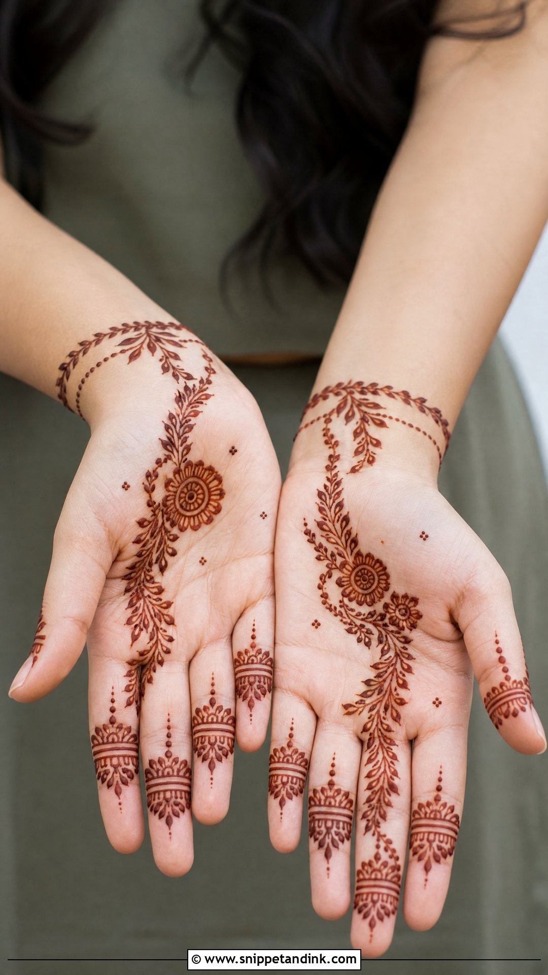 Simple Front Hand Mehndi Design For Teens - Snippet and Ink - 35 Simple Easy Front Hand Mehndi Designs