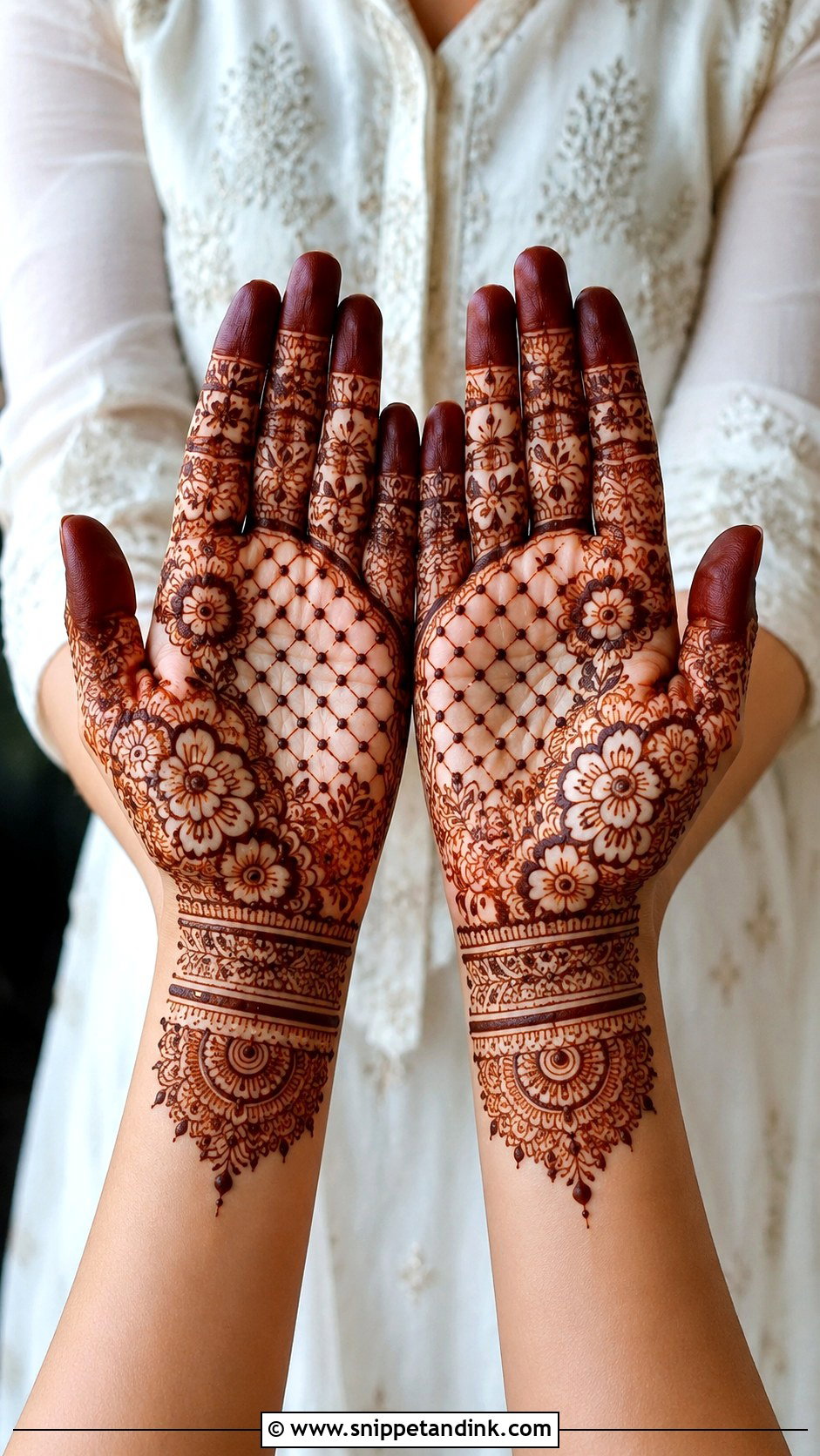 Simple Front Hand Mehndi Design With Jaali - Snippet and Ink - 35 Simple Front Hand Mehndi Designs