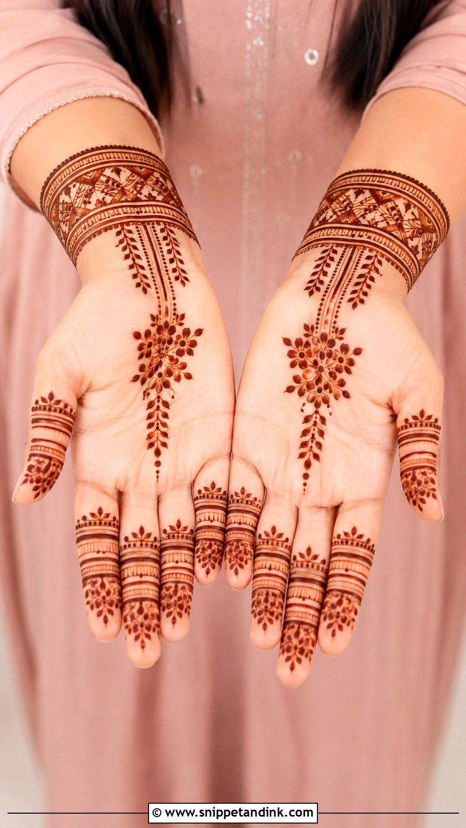 Simple Front Hand Mehndi Design With Lines - Snippet and Ink - 35 Simple Front Hand Mehndi Designs