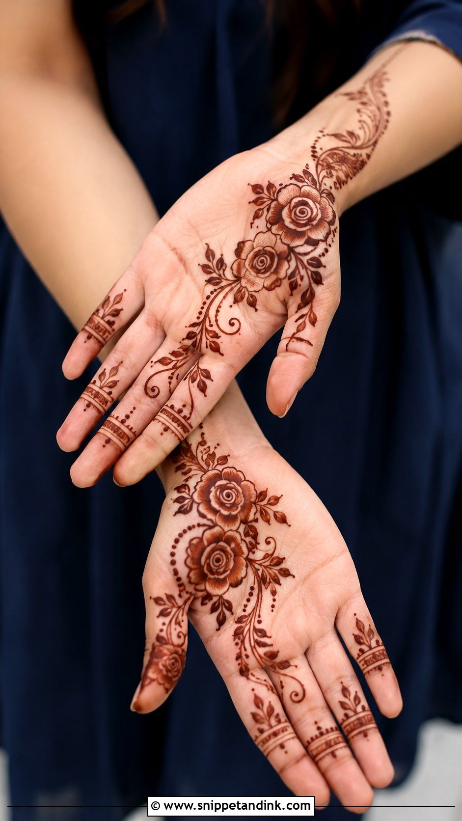 Simple Front Hand Mehndi Design With Lotus - Snippet and Ink - 35 Simple Front Hand Mehndi Designs