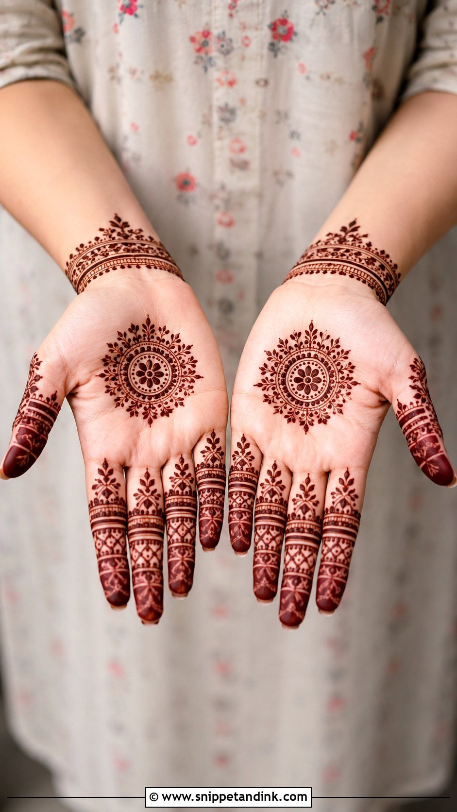 Simple Front Hand Mehndi Design With Minimal Palm - Snippet and Ink - 35 Simple Front Hand Mehndi Designs