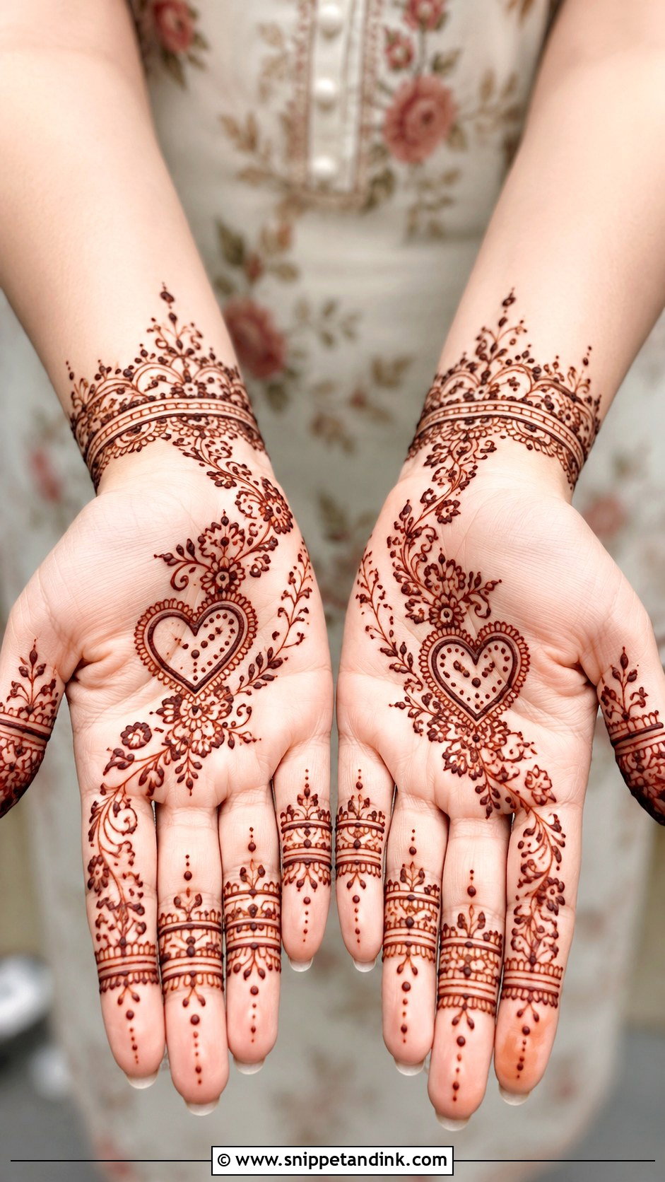 Simple Front Hand Mehndi Design With Rose - Snippet and Ink - 35 Simple Front Hand Mehndi Designs