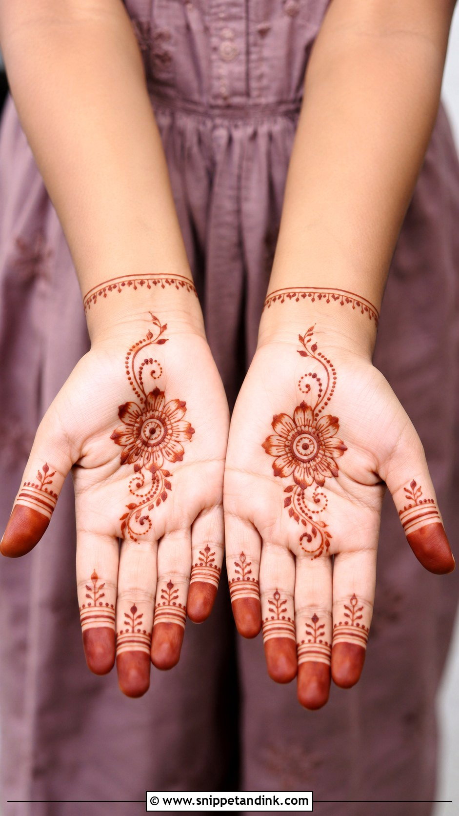 Simple Front Hand Mehndi for Kids - Snippet and Ink - 35 Mehndi Designs for Kids