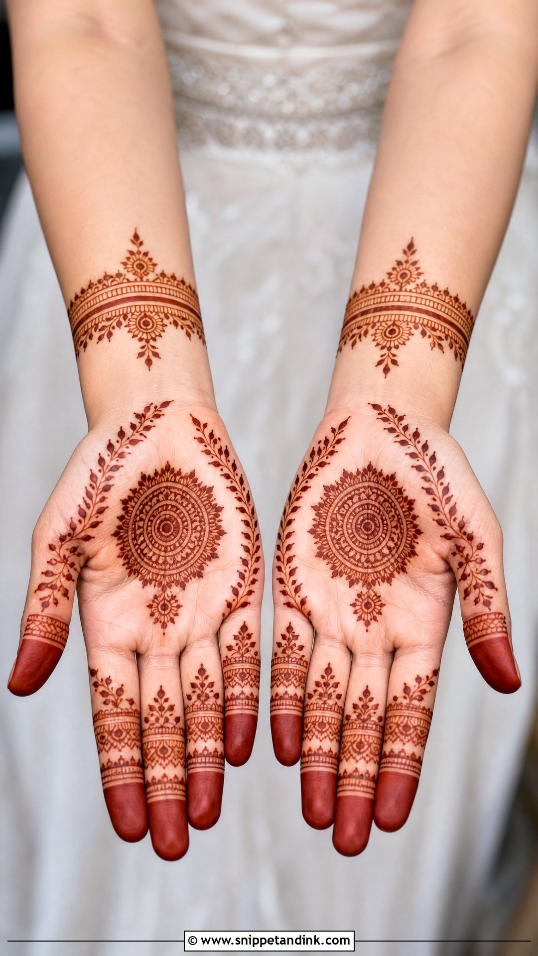 Simple Front Hand Wedding Mehndi Design - Snippet and Ink - 25 Simple Wedding Mehndi Designs