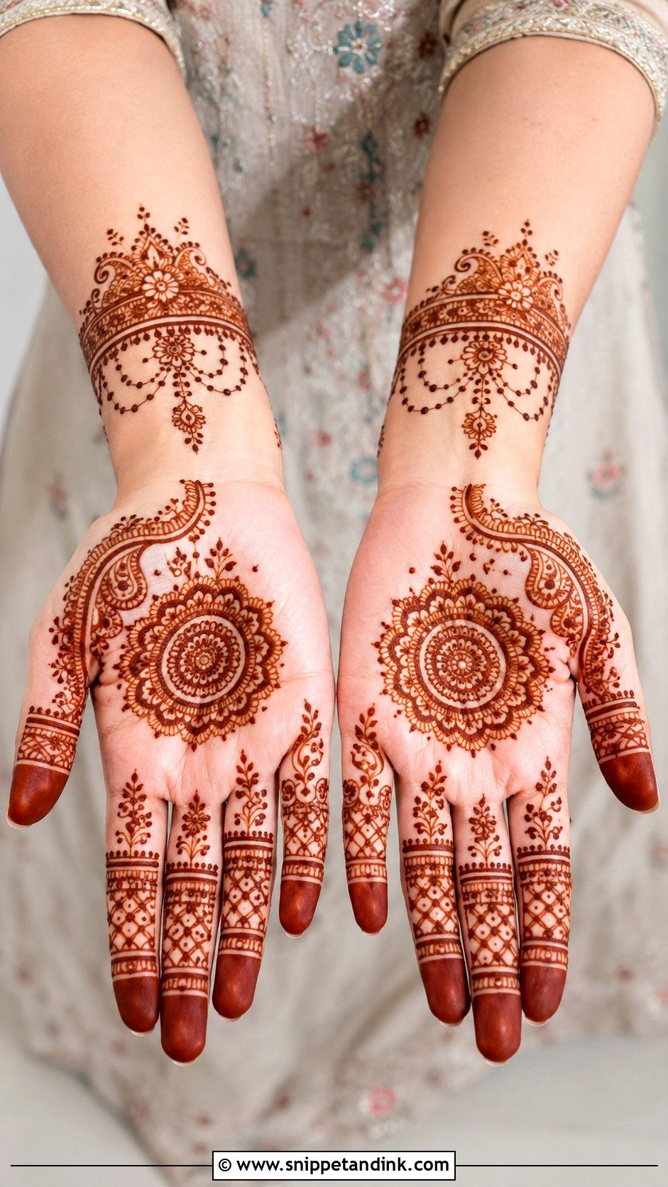 Simple Front Palm Mehndi Design For Karwa Chauth - Snippet and Ink - 35 Simple Front Palm Mehndi Designs