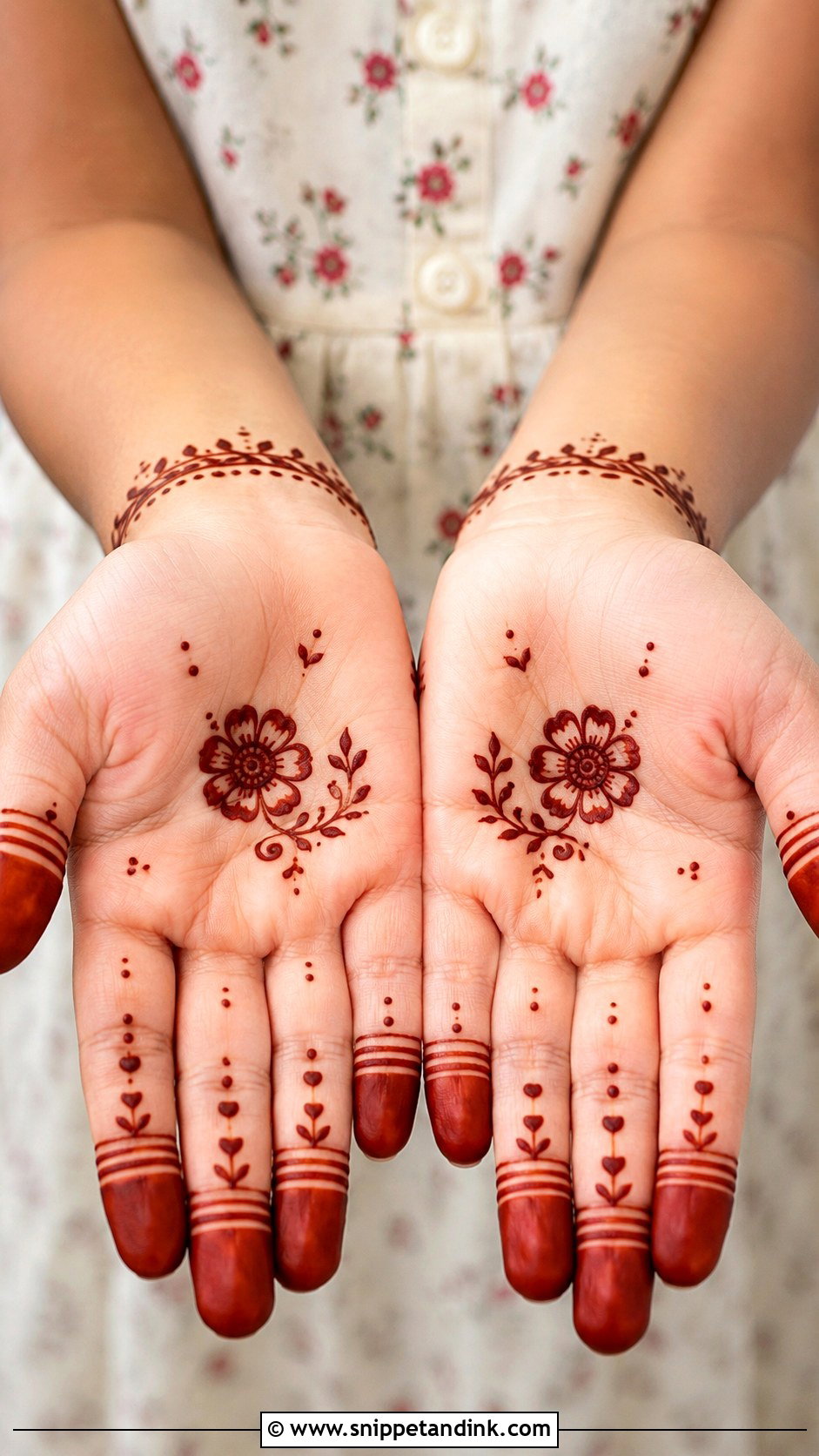 Simple Front Palm Mehndi Design For Kids - Snippet and Ink - 35 Simple Front Palm Mehndi Designs