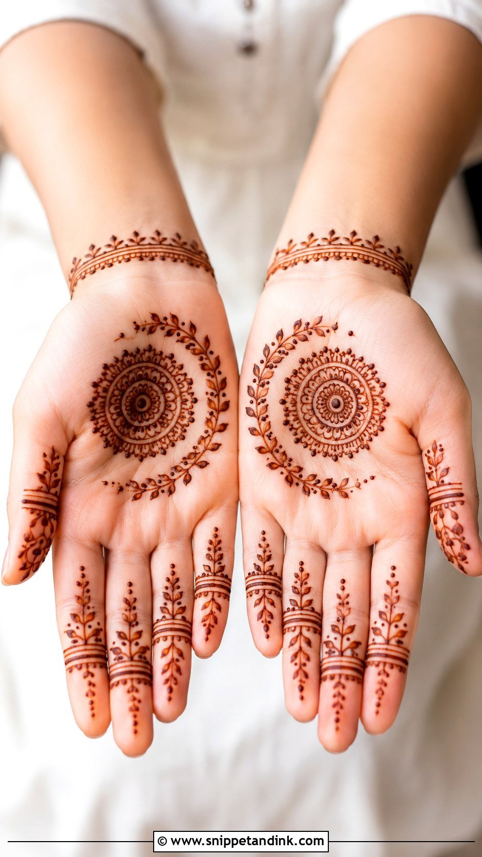 Simple Front Palm Mehndi Design For Small Hands - Snippet and Ink - 35 Simple Front Palm Mehndi Designs