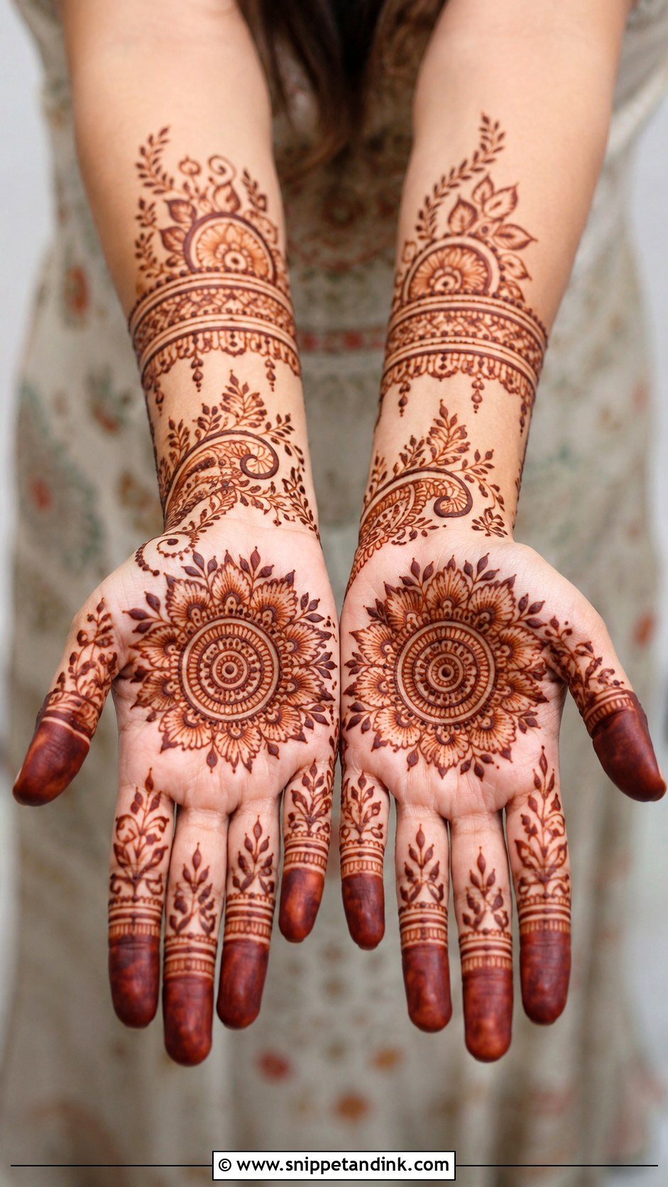 Simple Front Palm Mehndi Design For Teej - Snippet and Ink - 35 Simple Front Palm Mehndi Designs