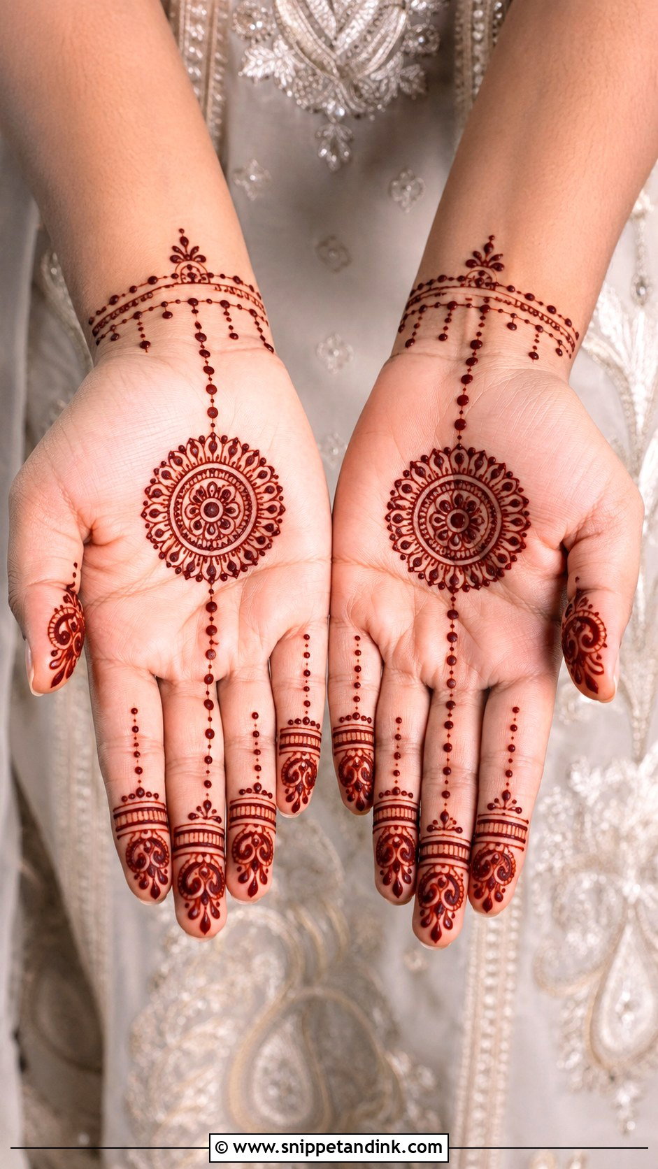 Simple Front Palm Mehndi Design With Dots - Snippet and Ink - 35 Simple Front Palm Mehndi Designs