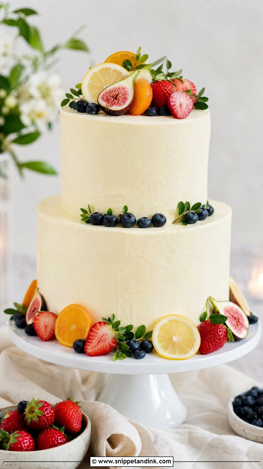 Simple Fruit Wedding Cake - Snippet and Ink - 25 Simple Wedding Cakes