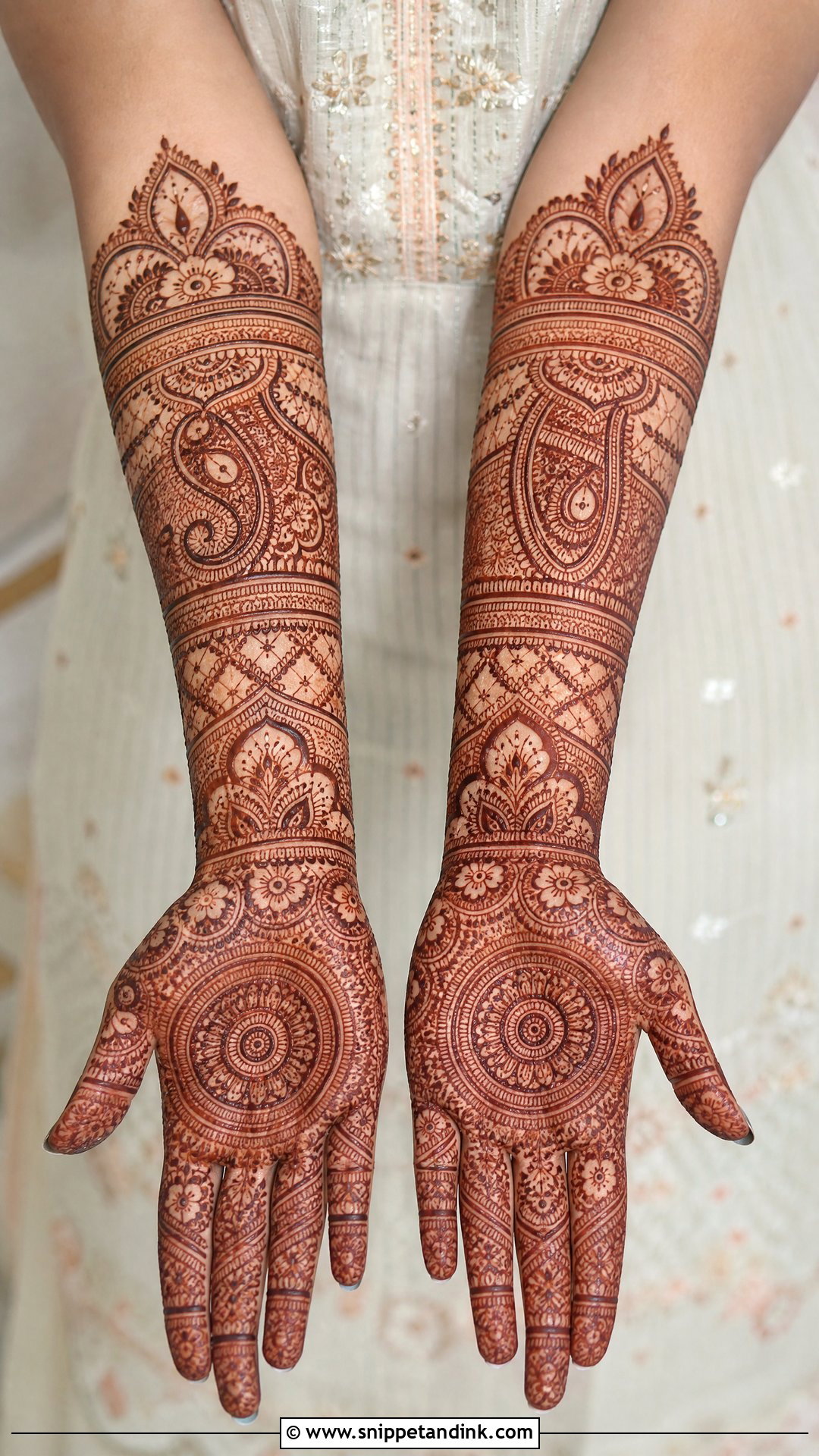 Simple Full Arm Bridal Mehndi Design - Snippet and Ink - 20 Modern Bridal Mehndi Designs