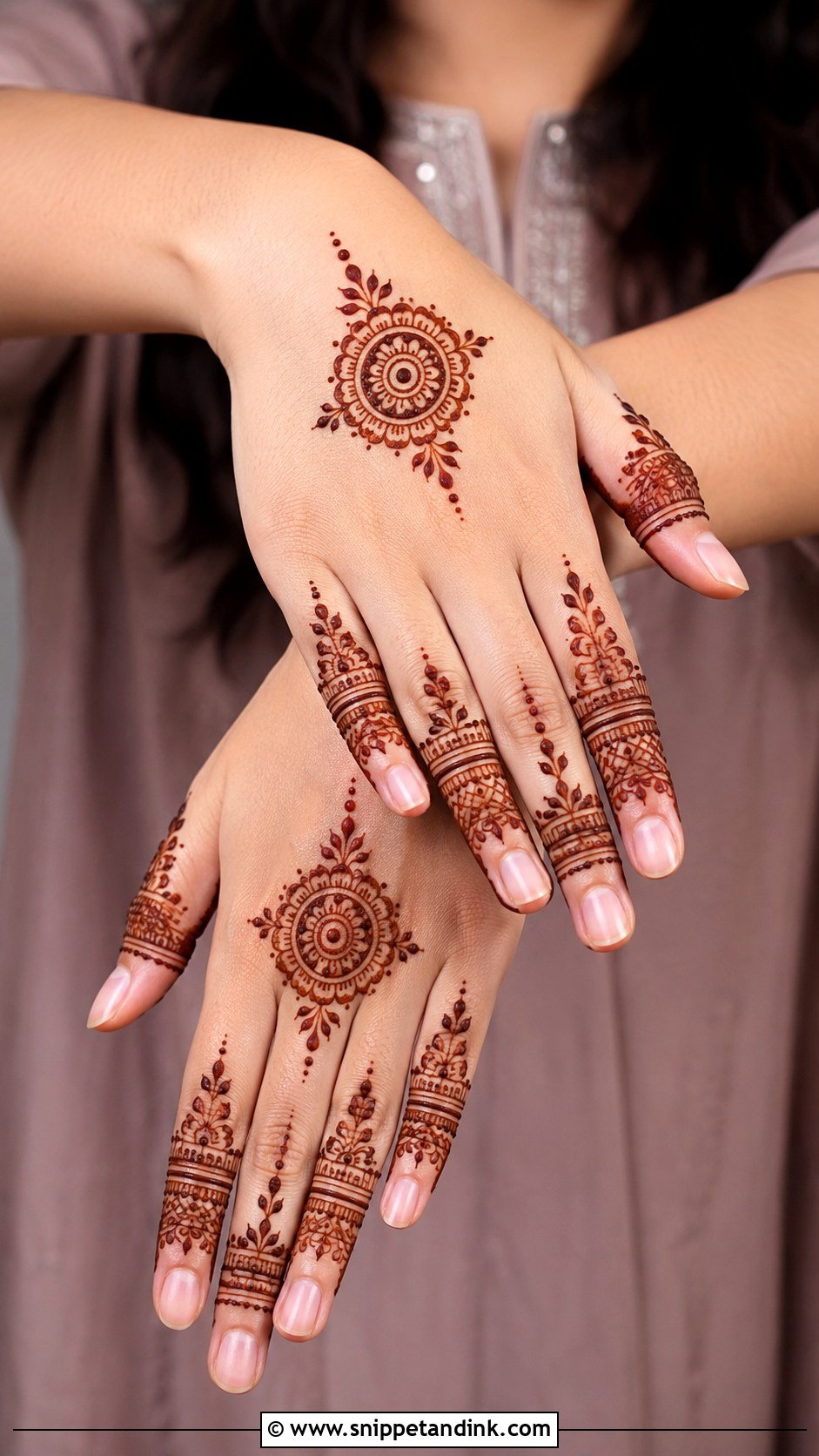 Simple Full Finger Mehndi Design - Snippet and Ink - 35 Mehndi Designs for Beginners