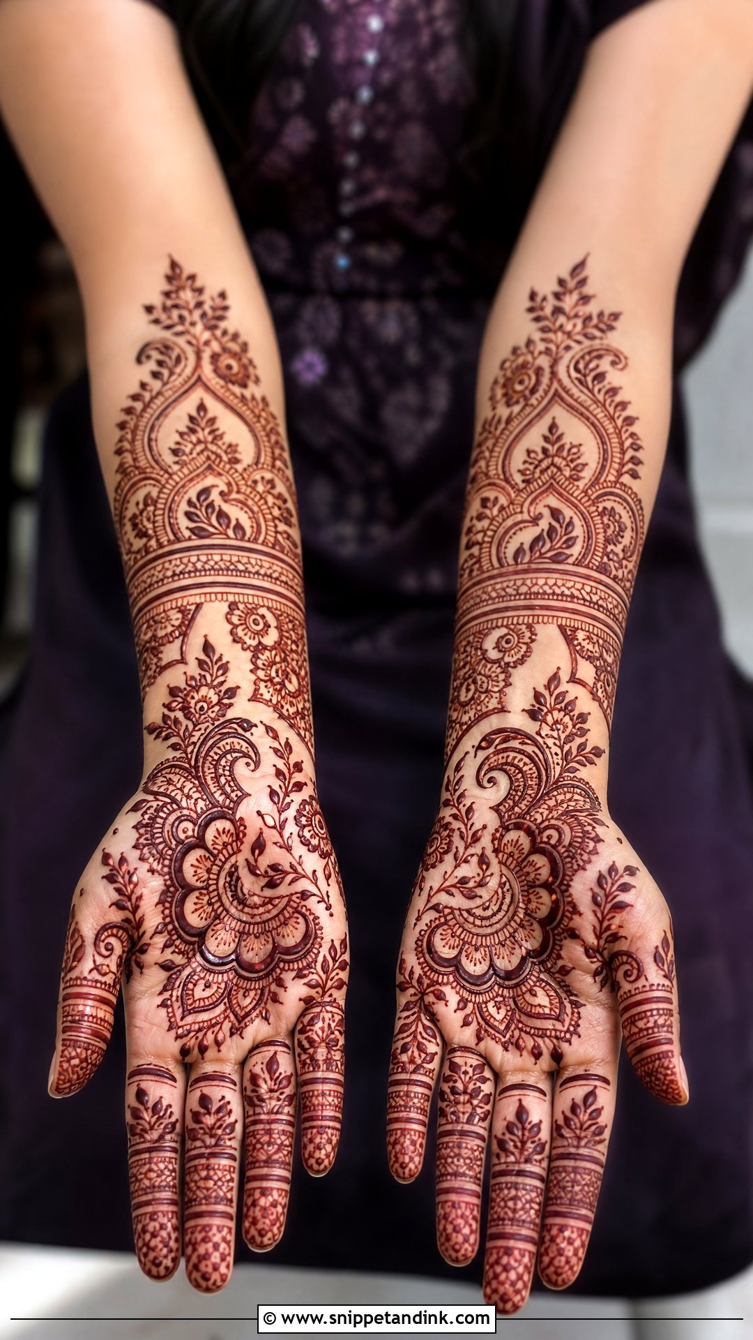 Simple Full Front Hand Mehndi Design - Snippet and Ink - 35 Simple Easy Front Hand Mehndi Designs