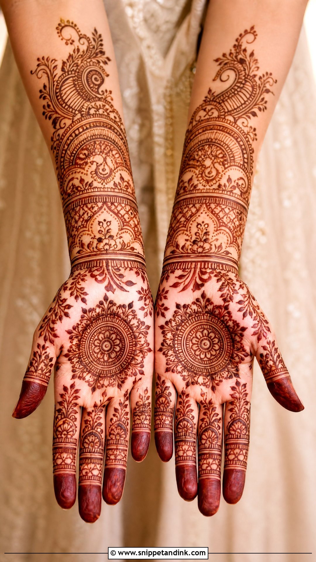 Simple Full Hand Bridal Mehndi - Snippet and Ink - 20 Simple Bride Mehndi Designs