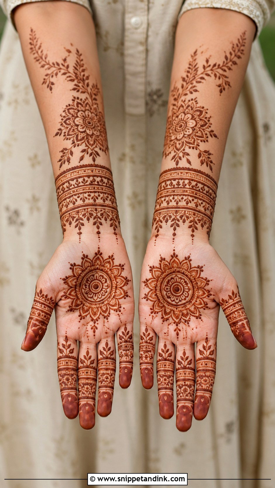 Simple Full Hand Mehndi Design - Snippet and Ink - 35 Latest Full Hand Mehndi Designs