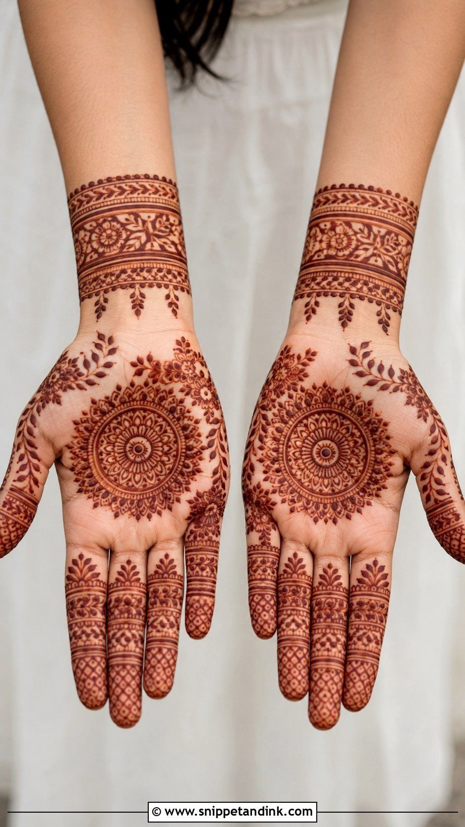 Simple Full Hand Mehndi Design - Snippet and Ink - 35 Simple Aesthetic Mehndi Designs