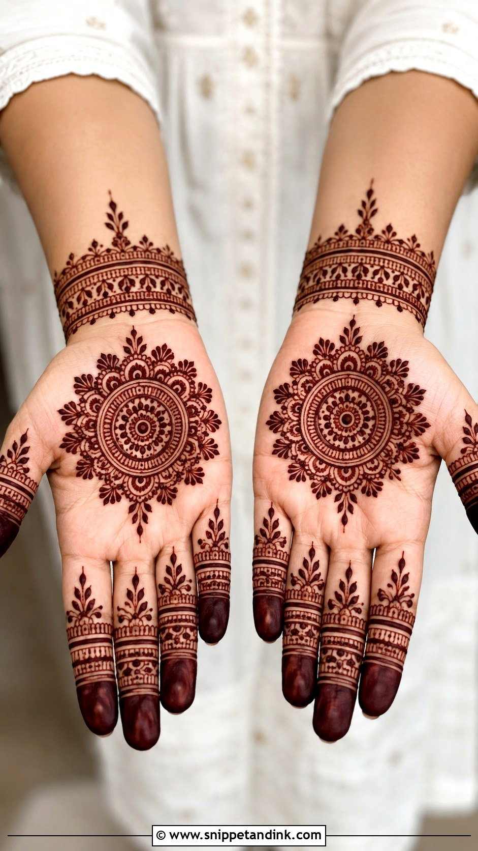 Simple Full Hand Mehndi Design For Beginners - Snippet and Ink - 35 Simple Full Hand Mehndi Designs