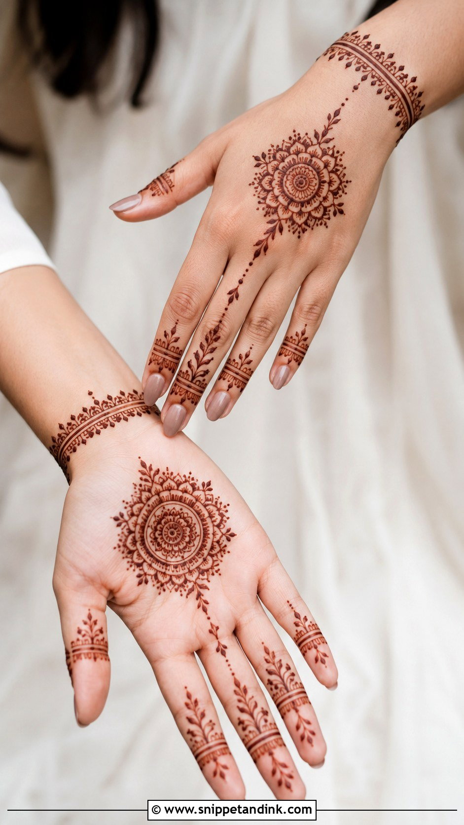 Simple Full Hand Mehndi Design For Engagement - Snippet and Ink - 35 Simple Full Hand Mehndi Designs