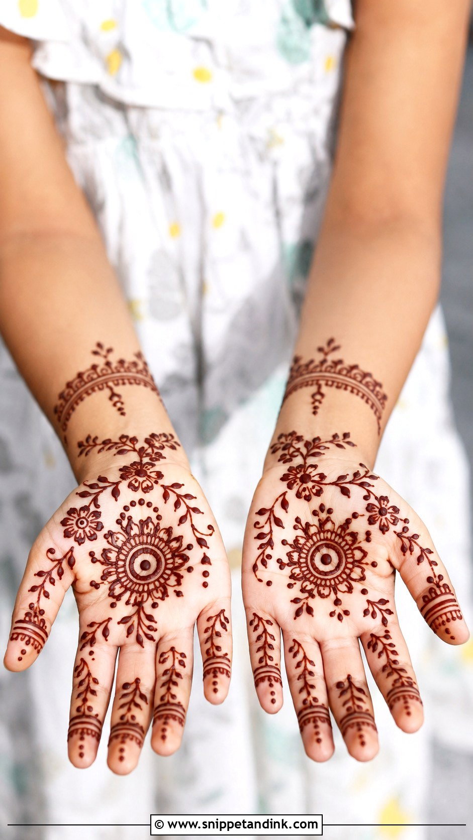 Simple Full Hand Mehndi Design For Kids - Snippet and Ink - 35 Simple Full Hand Mehndi Designs