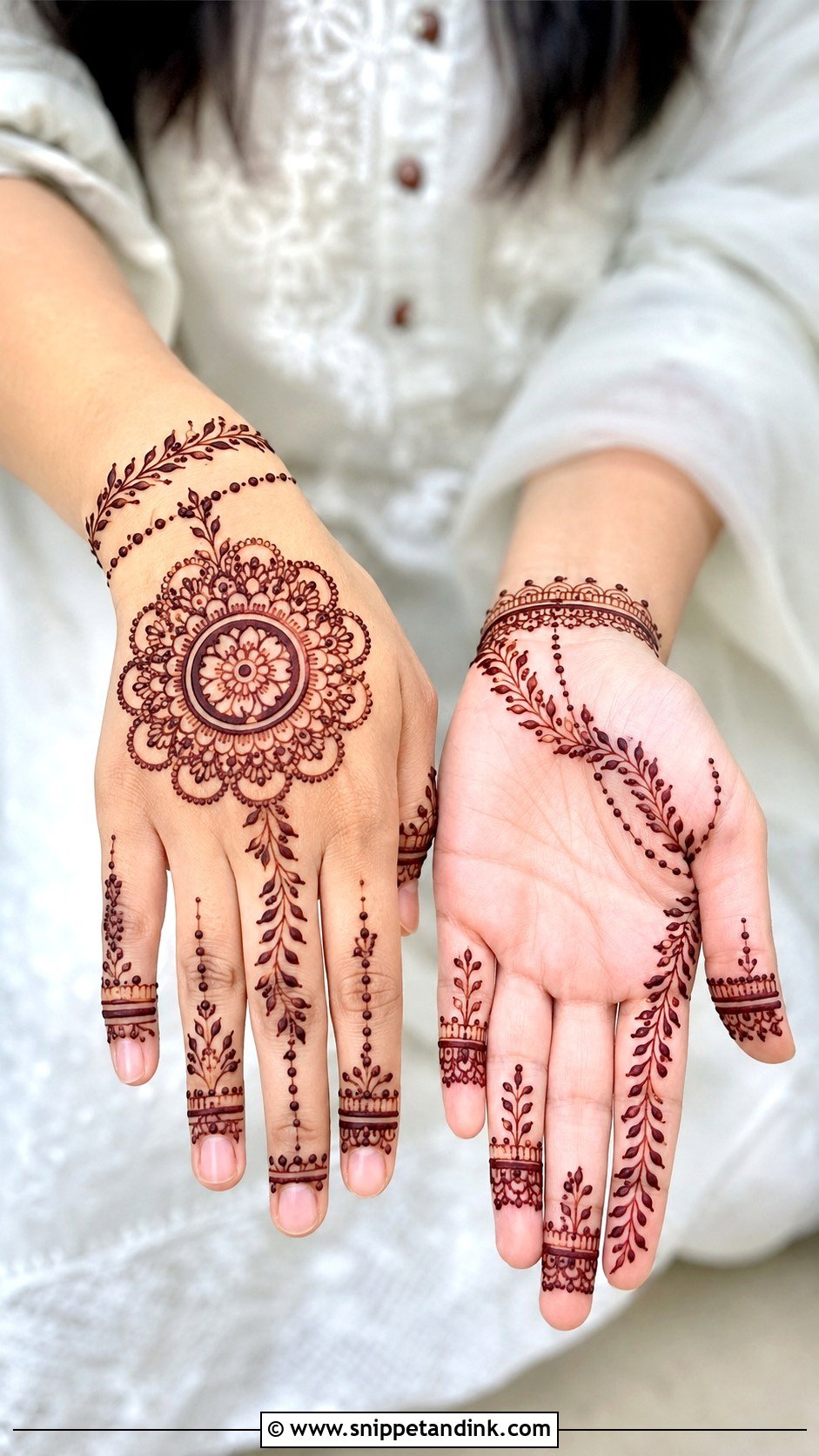 Simple Full Hand Mehndi Design For Teens - Snippet and Ink - 35 Simple Full Hand Mehndi Designs