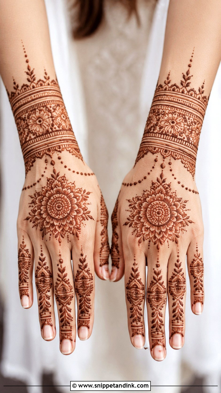 Simple Full Hand Mehndi Design With Bracelet - Snippet and Ink - 35 Simple Full Hand Mehndi Designs