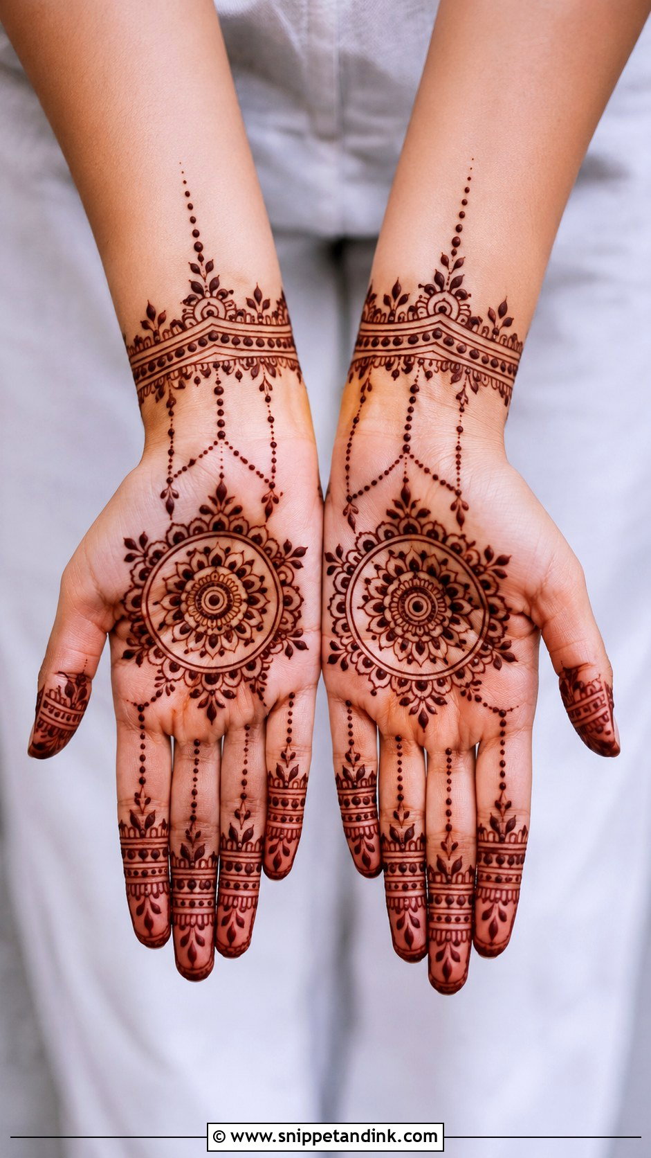 Simple Full Hand Mehndi Design With Dots - Snippet and Ink - 35 Simple Full Hand Mehndi Designs