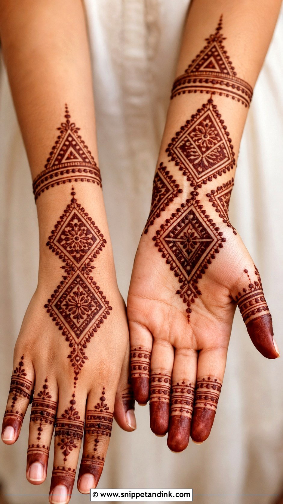 Simple Full Hand Mehndi Design With Moroccan Pattern - Snippet and Ink - 35 Simple Full Hand Mehndi Designs