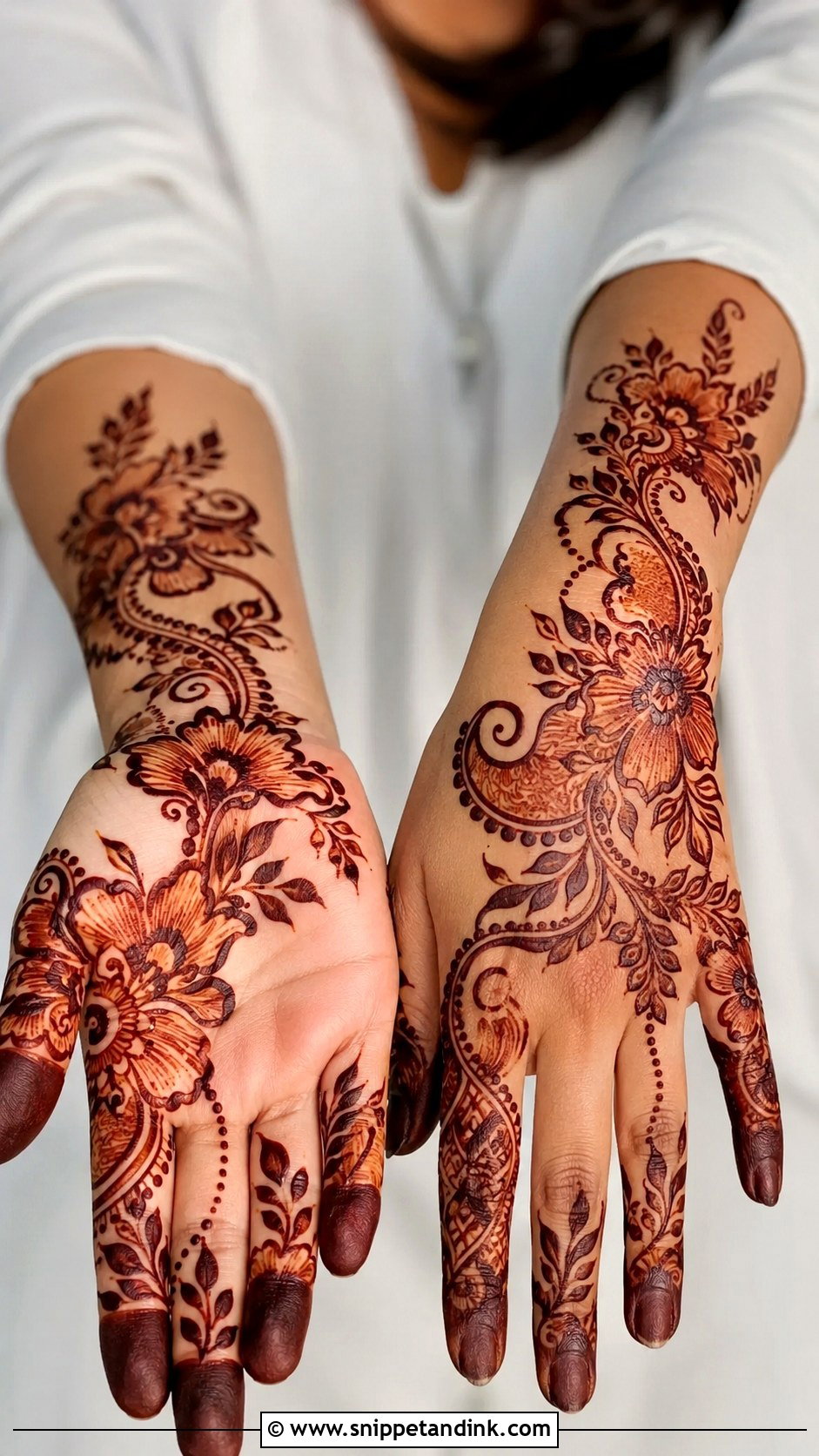 Simple Full Hand Mehndi Design With Shading - Snippet and Ink - 35 Simple Full Hand Mehndi Designs