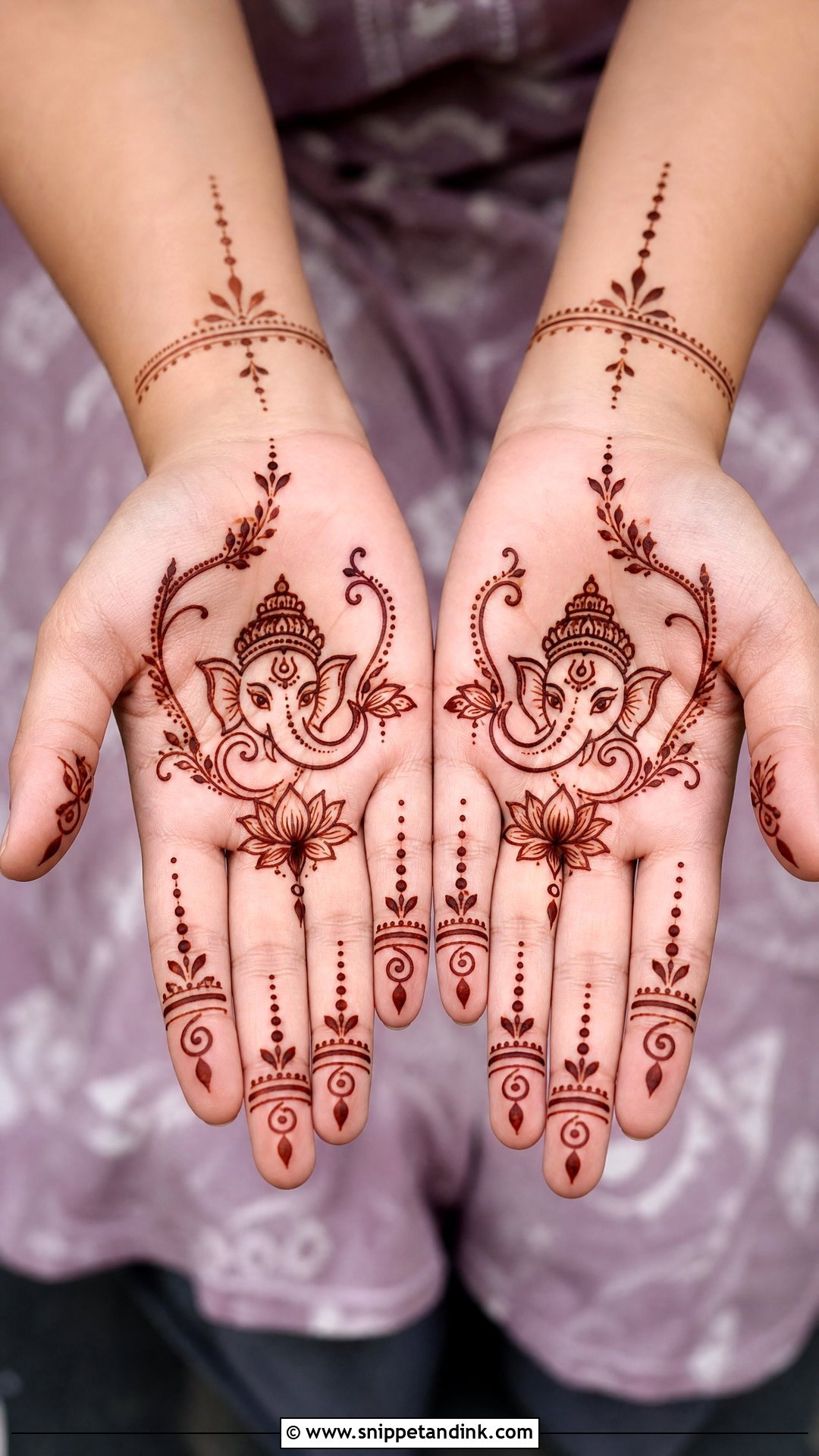 Simple Ganpati Bappa Mehndi Design - Snippet and Ink - 20 Ganpati Bappa Mehndi Design Ideas