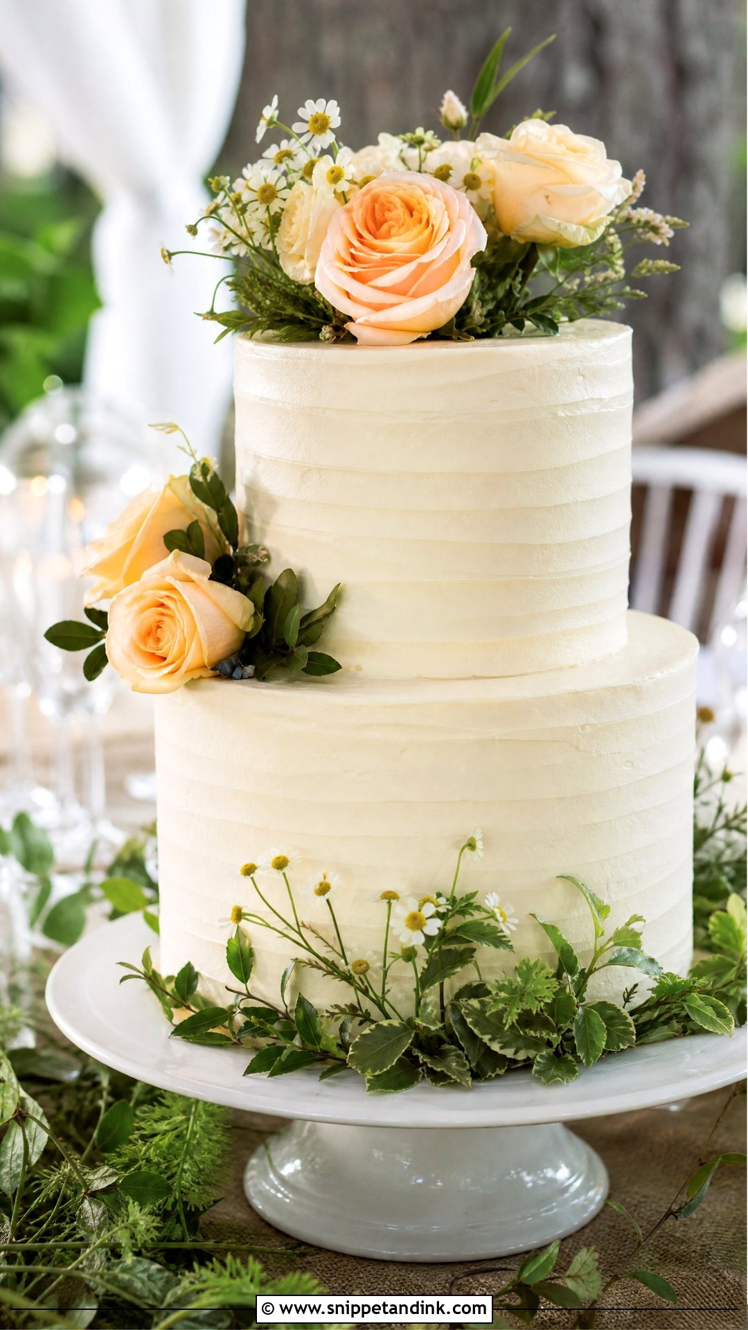 Simple Garden Wedding Cake - Snippet and Ink - 25 Simple Wedding Cakes