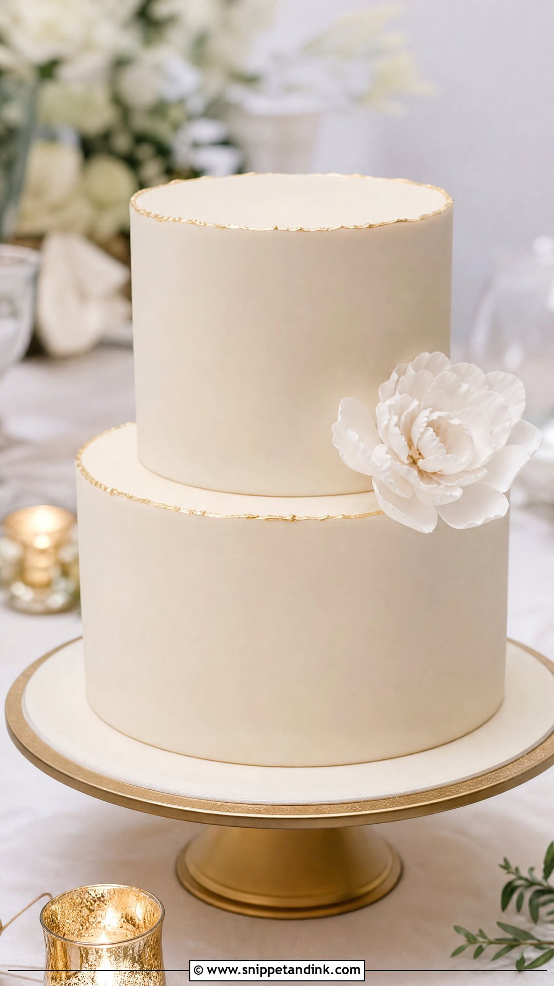 Simple Gold Wedding Cake - Snippet and Ink - 25 Simple Wedding Cakes