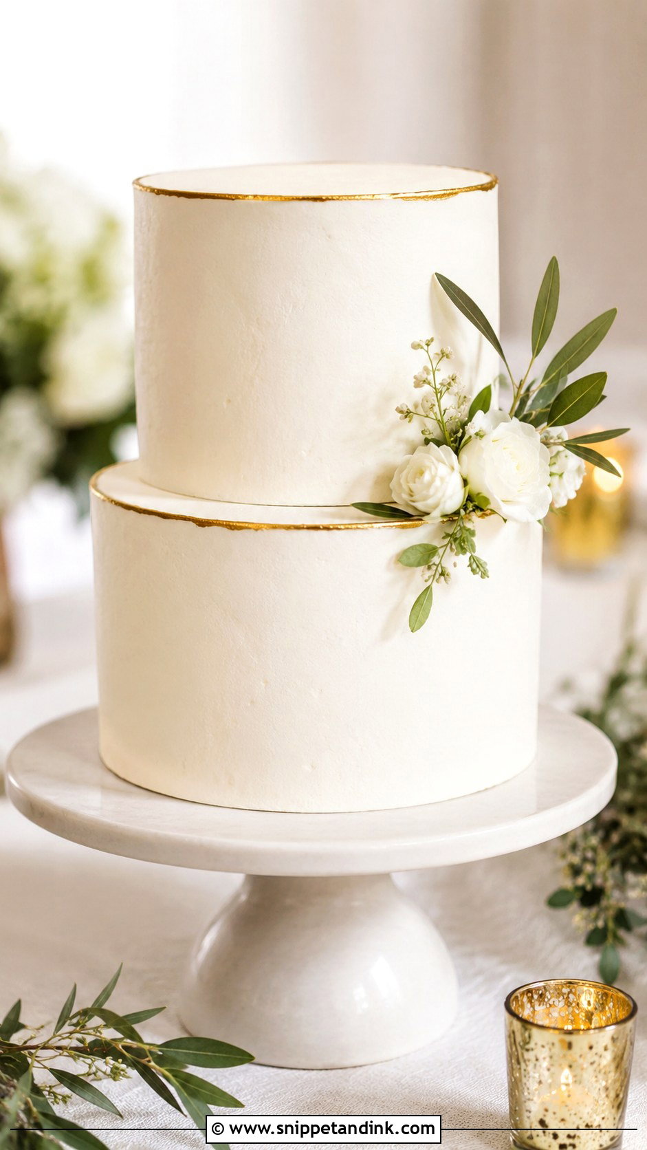 Simple Gold Wedding Cake - Snippet and Ink - 20 Golden Cake Ideas for Wedding
