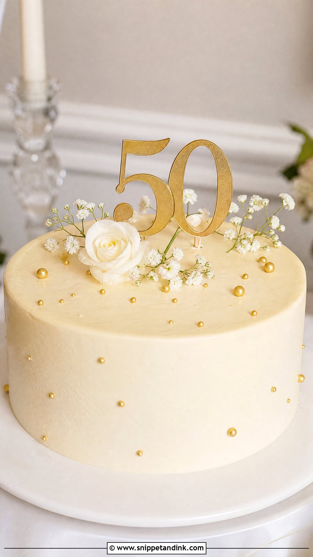Simple Golden Wedding Anniversary Cake - Snippet and Ink - 25 Golden Wedding Anniversary Cake Ideas