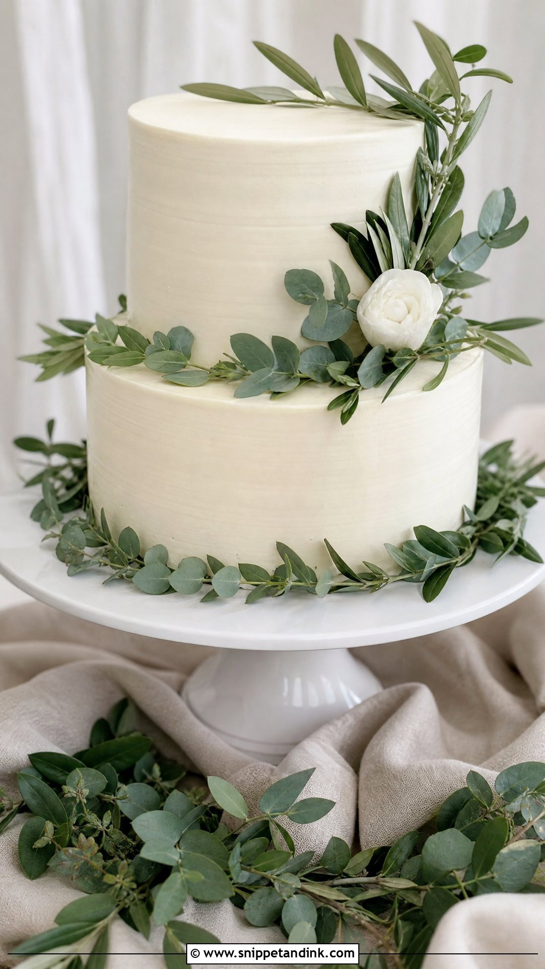 Simple Greenery Wedding Cake - Snippet and Ink - 25 Simple Wedding Cakes