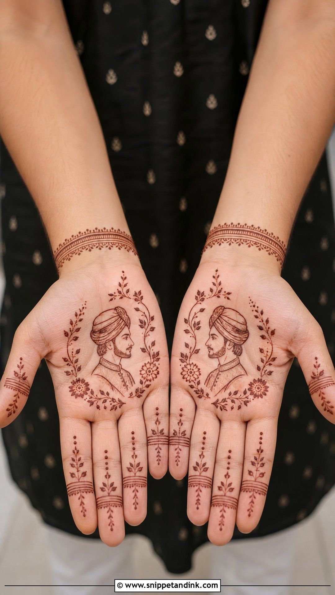 Simple Groom Face Mehndi Design - Snippet and Ink - 25 Groom Face Mehndi Designs