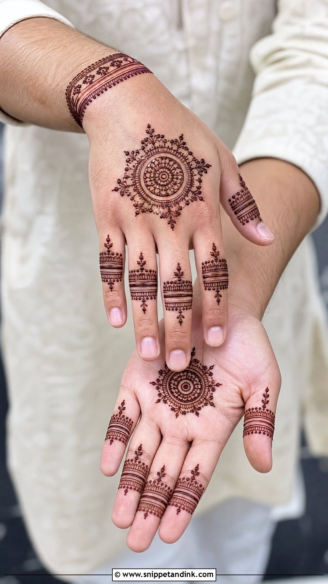 Simple Groom Mehndi Design - Snippet and Ink - 25 Mehndi Design for Groom Hand Ideas